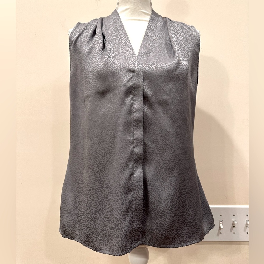 Calvin Klein Sleeveless Patterned Shirt - Silver Gray